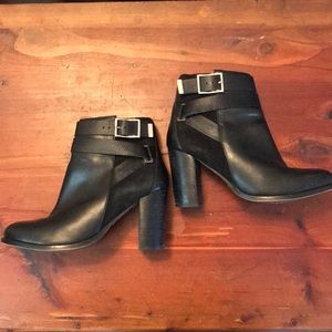 Topshop Black Booties 100% Leather